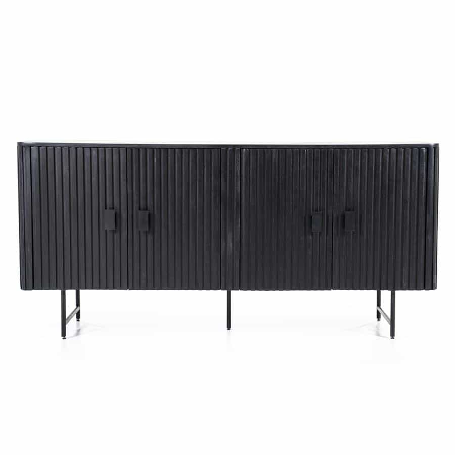 Dressoir Remi 4 drs. zwart Mangohout - Eleonora