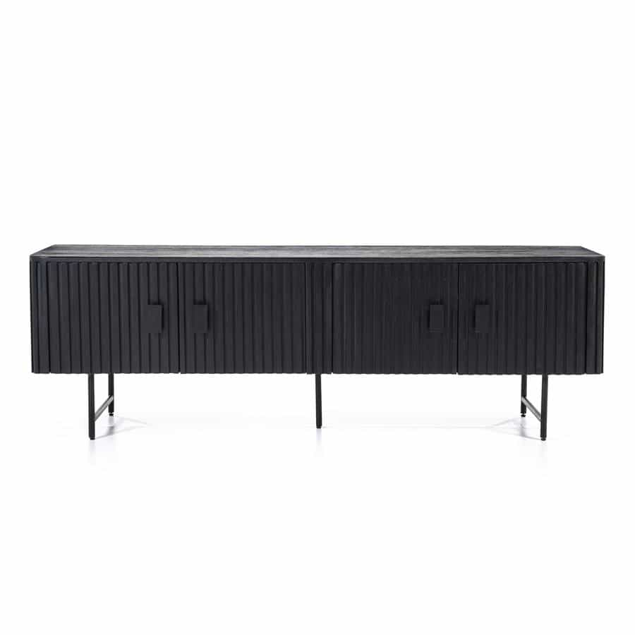 TV meubel Remi 4 drs. zwart Mangohout - Eleonora