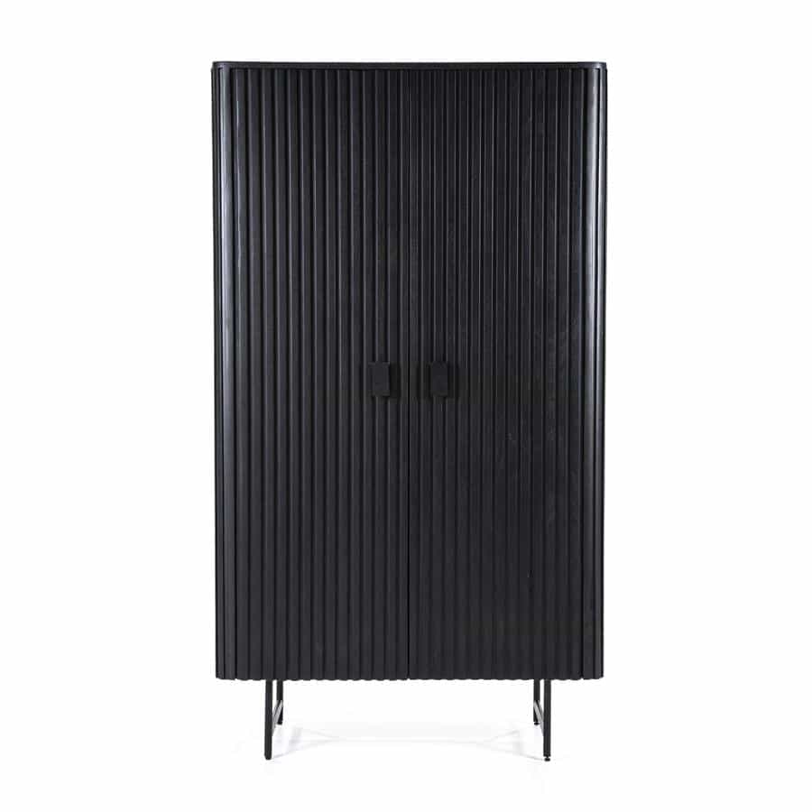 Kabinet Remi 2 drs. zwart Mangohout - Eleonora