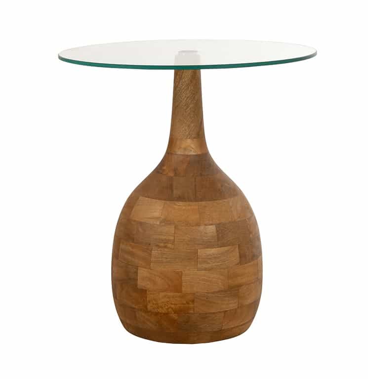 Stella salontafel Ø50, H55, Smooth Natural, Clear glass - My Sons