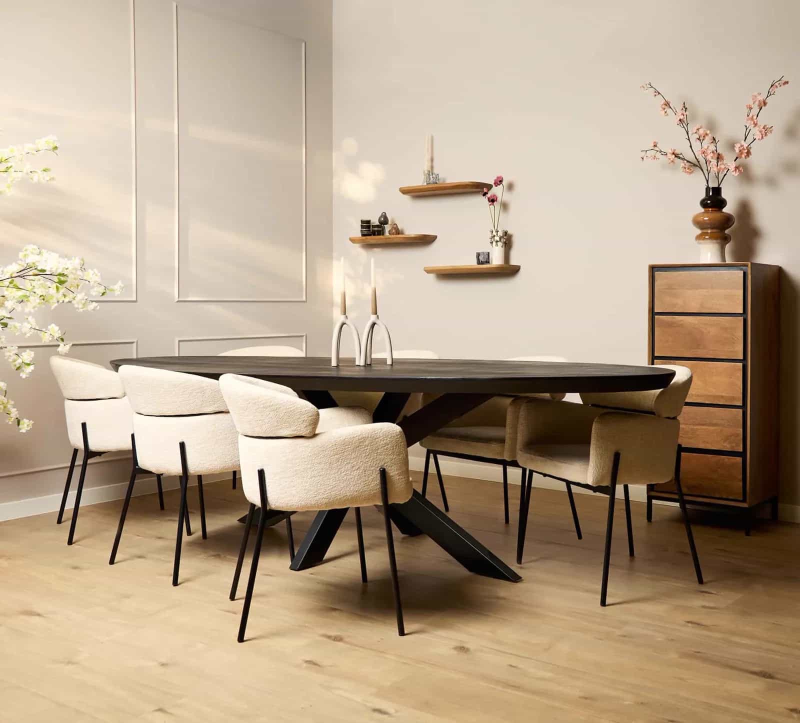 Eettafel Brandy Black | 300 cm | Ovaal