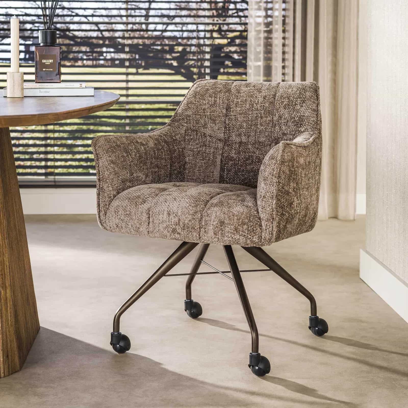 Armstoel Raster Hoven champagne-bruin