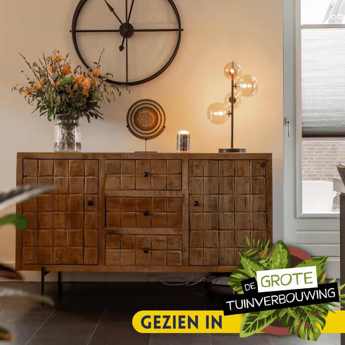 Dressoir Brandy Naturel Mangohout 160 cm