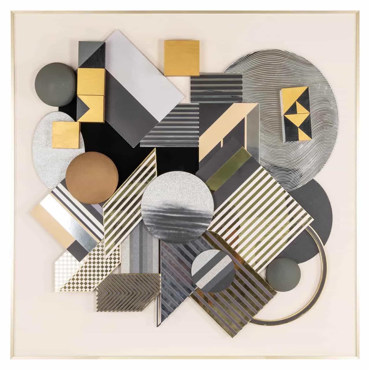 Wall art 3D Block black/gold