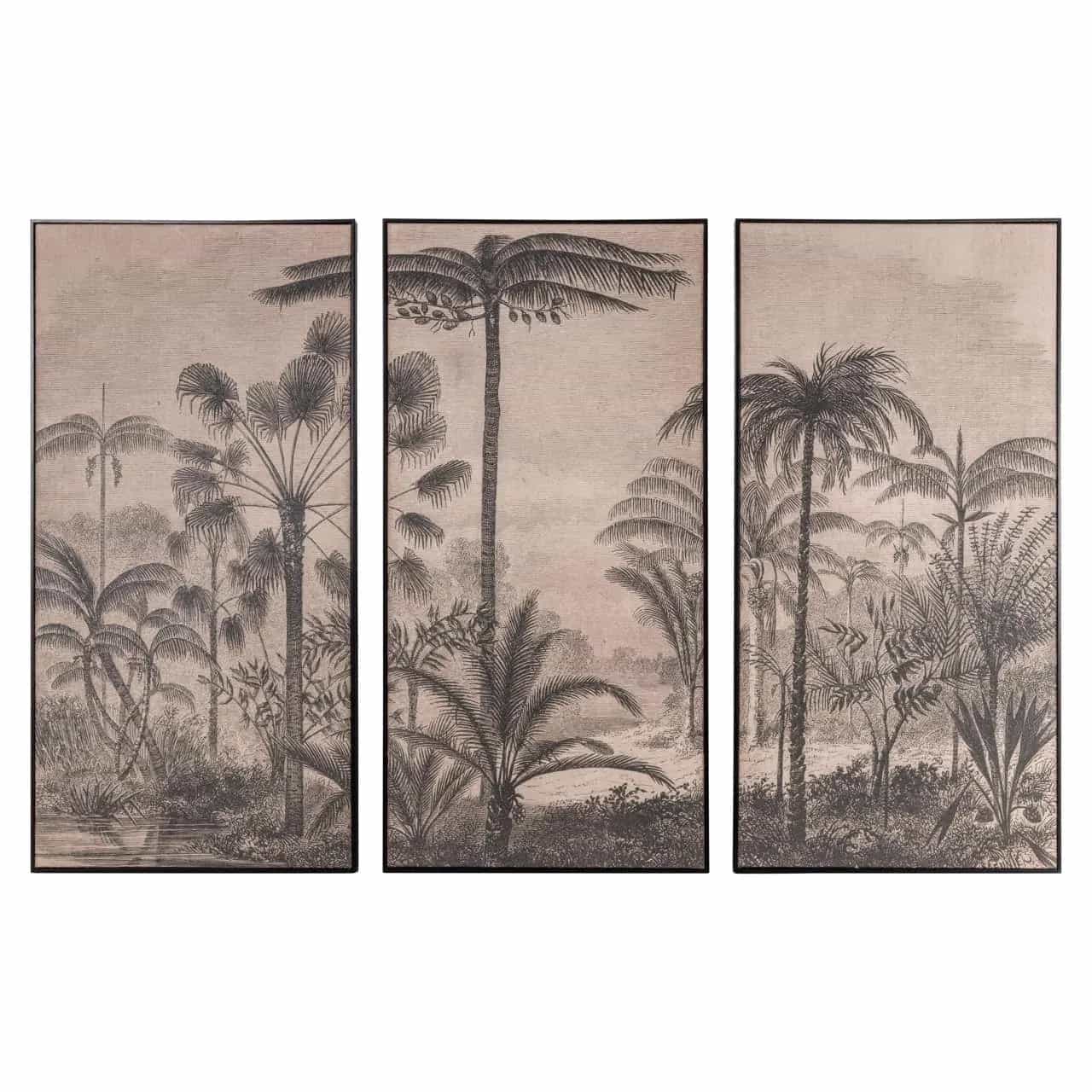 Wanddecoratie Rhapsody bruin (Set van 3)