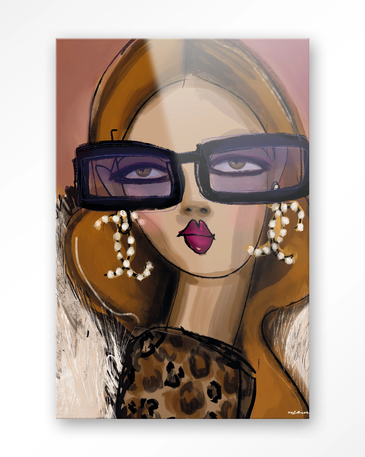 Wandkleed Diva - Urban Cotton als Glas