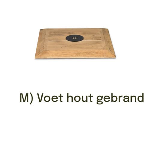 Voet M hout gebrand
