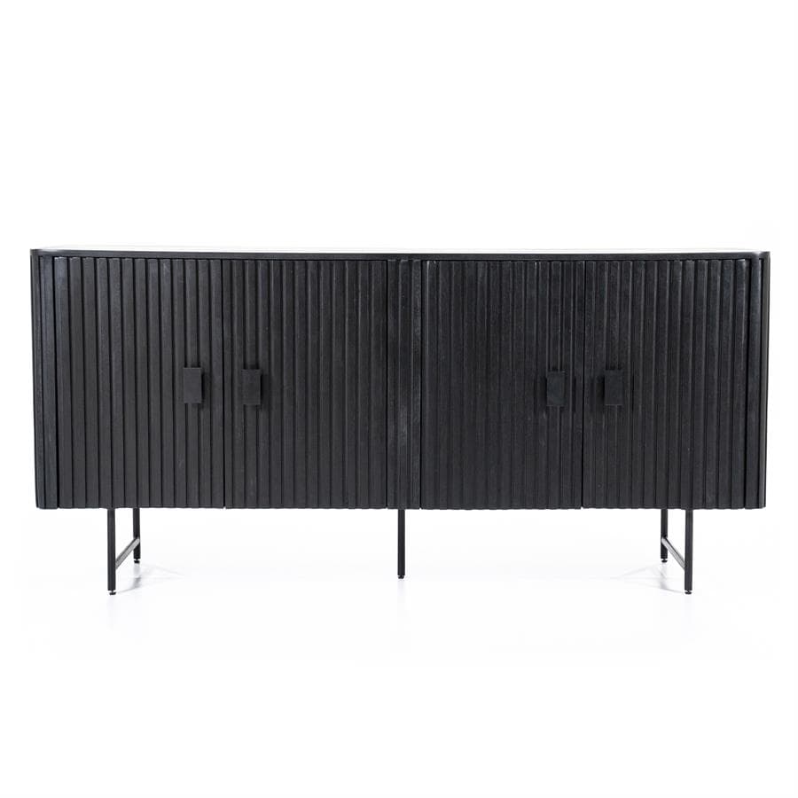 Dressoir Remi 4 drs. zwart Mangohout - Eleonora