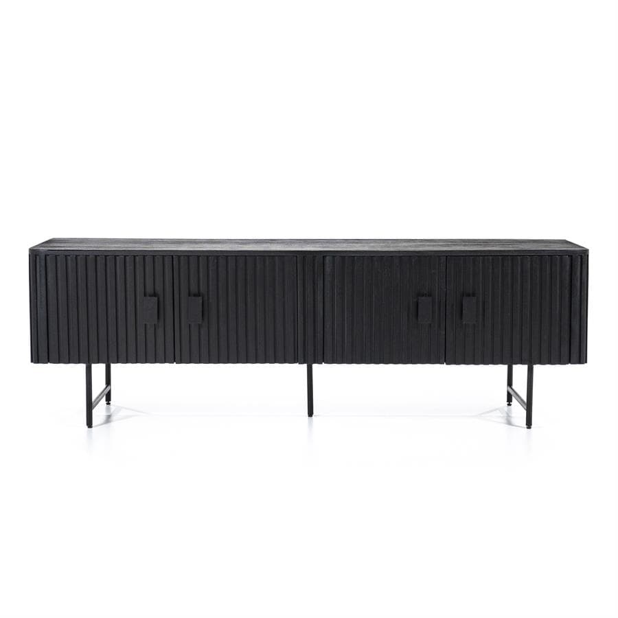 TV meubel Remi 4 drs. zwart Mangohout - Eleonora