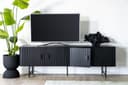 TV meubel Remi 4 drs. zwart Mangohout - Eleonora