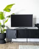 TV meubel Remi 4 drs. zwart Mangohout - Eleonora