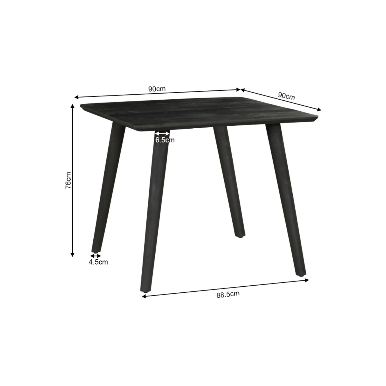 Eettafel Omaha Black | 90 cm - Starfurn