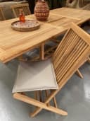 Uitschuif eettafel teak + 6 stoelen - Mokana Furniture