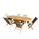 Uitschuif eettafel teak + 6 stoelen - Mokana Furniture