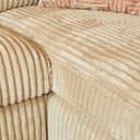 MySofa Teddy U-bank direct leverbaar ribstof in beige Mokana