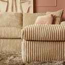 MySofa Teddy U-bank direct leverbaar ribstof in beige Modern sfeer Mokana