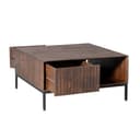Salontafel Madison Brown 80 cm Vierkant mangohout in donkerbruin Mokana - Starfurn
