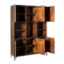 Vakkenkast Madison XL Brown 135 cm mangohout in bruin industrieel sfeer Mokana - Starfurn