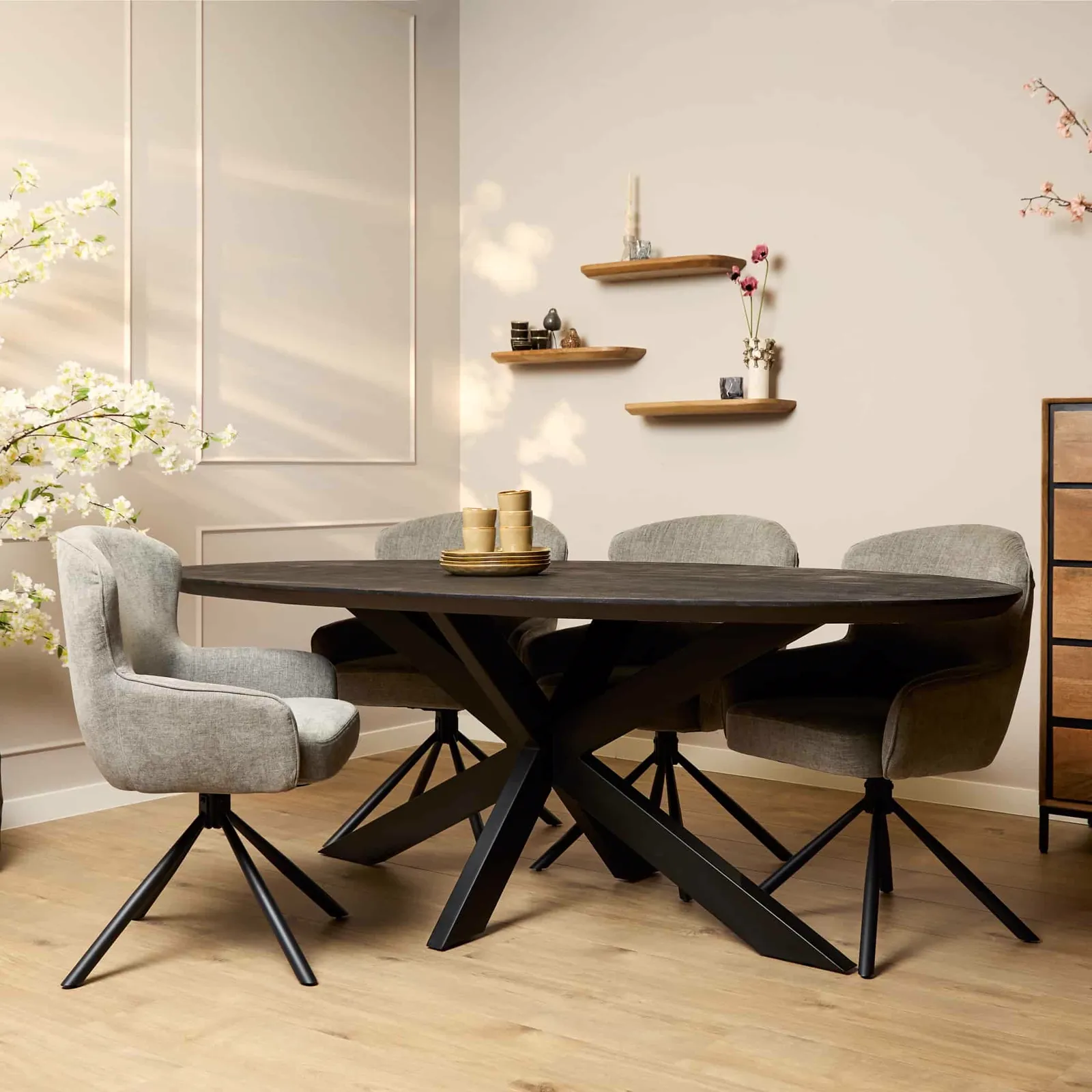 Eettafel Brandy Black | 210 cm | Ovaal - Starfurn