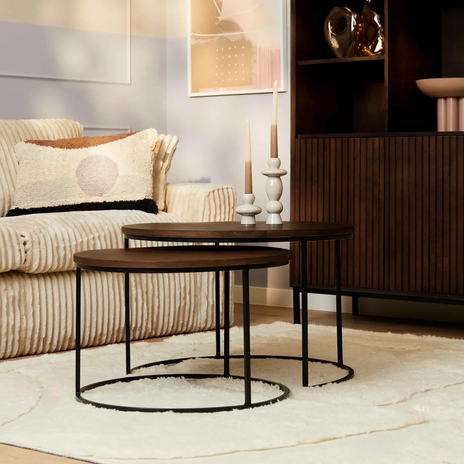 Salontafel Madison Brown | 70 cm | set van 2 - Starfurn