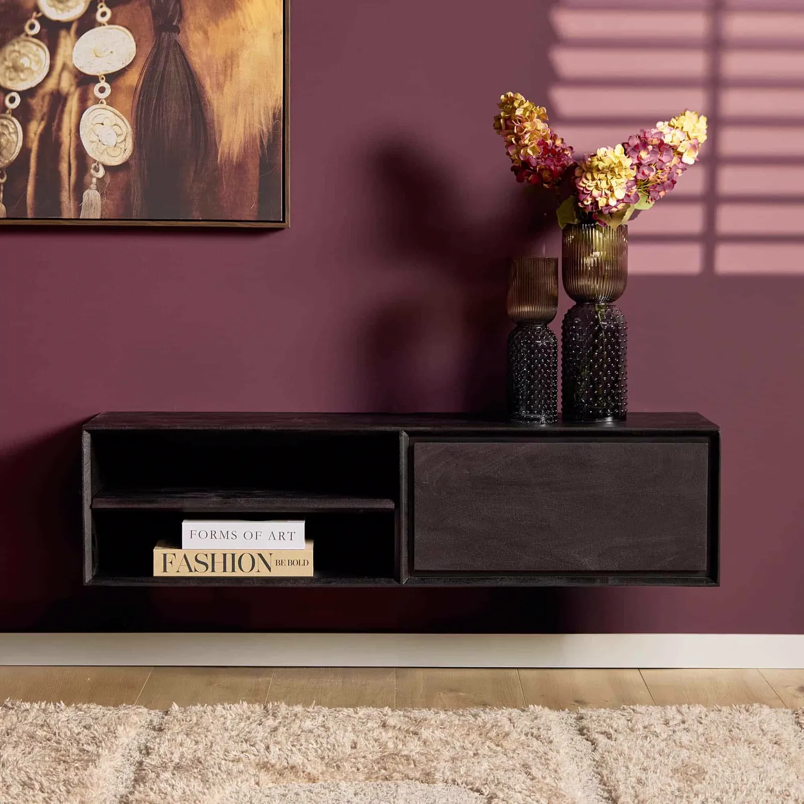 Zwevend tv meubel Ambiance Black | 120 cm - Starfurn