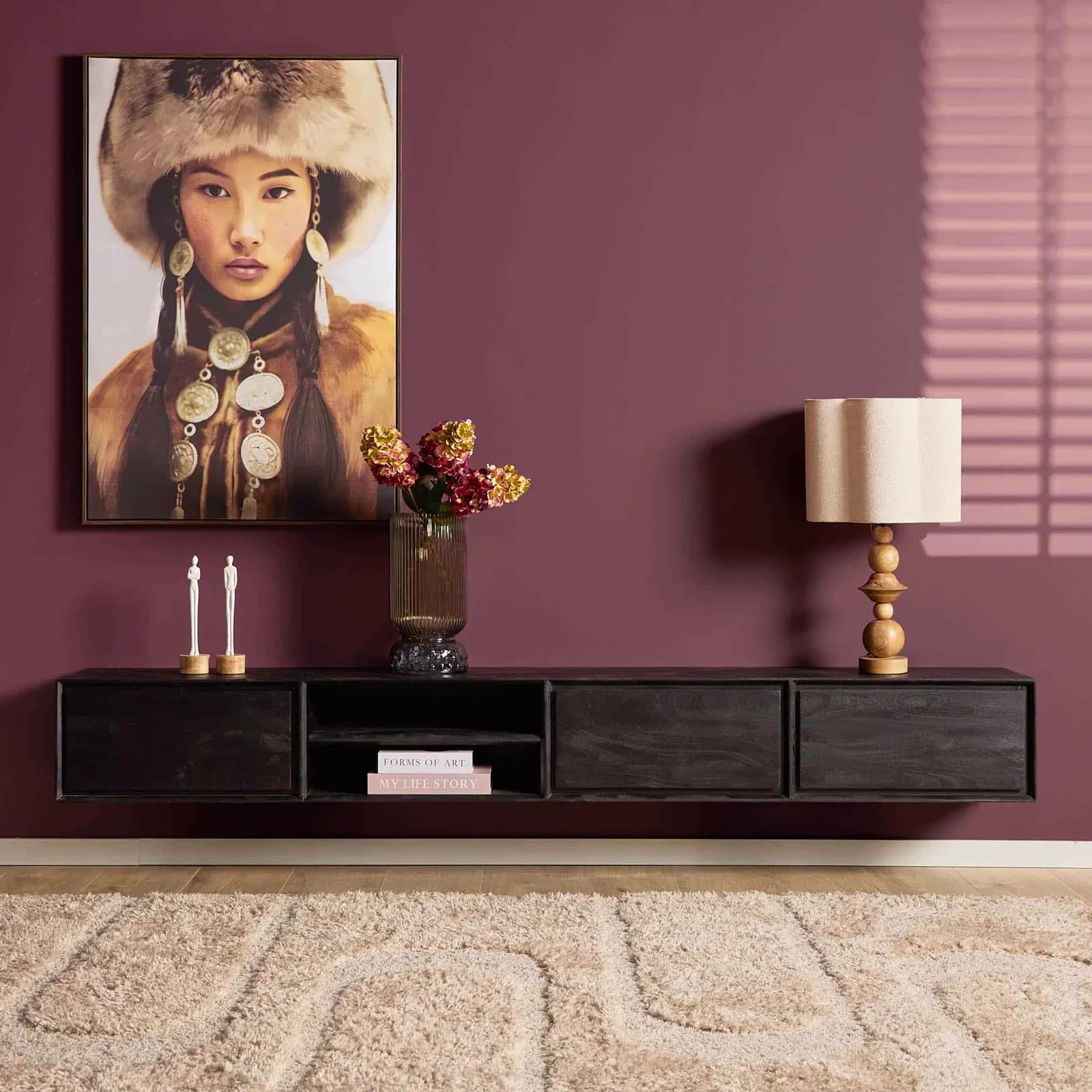 Zwevend tv meubel Ambiance Black | 240 cm - Starfurn