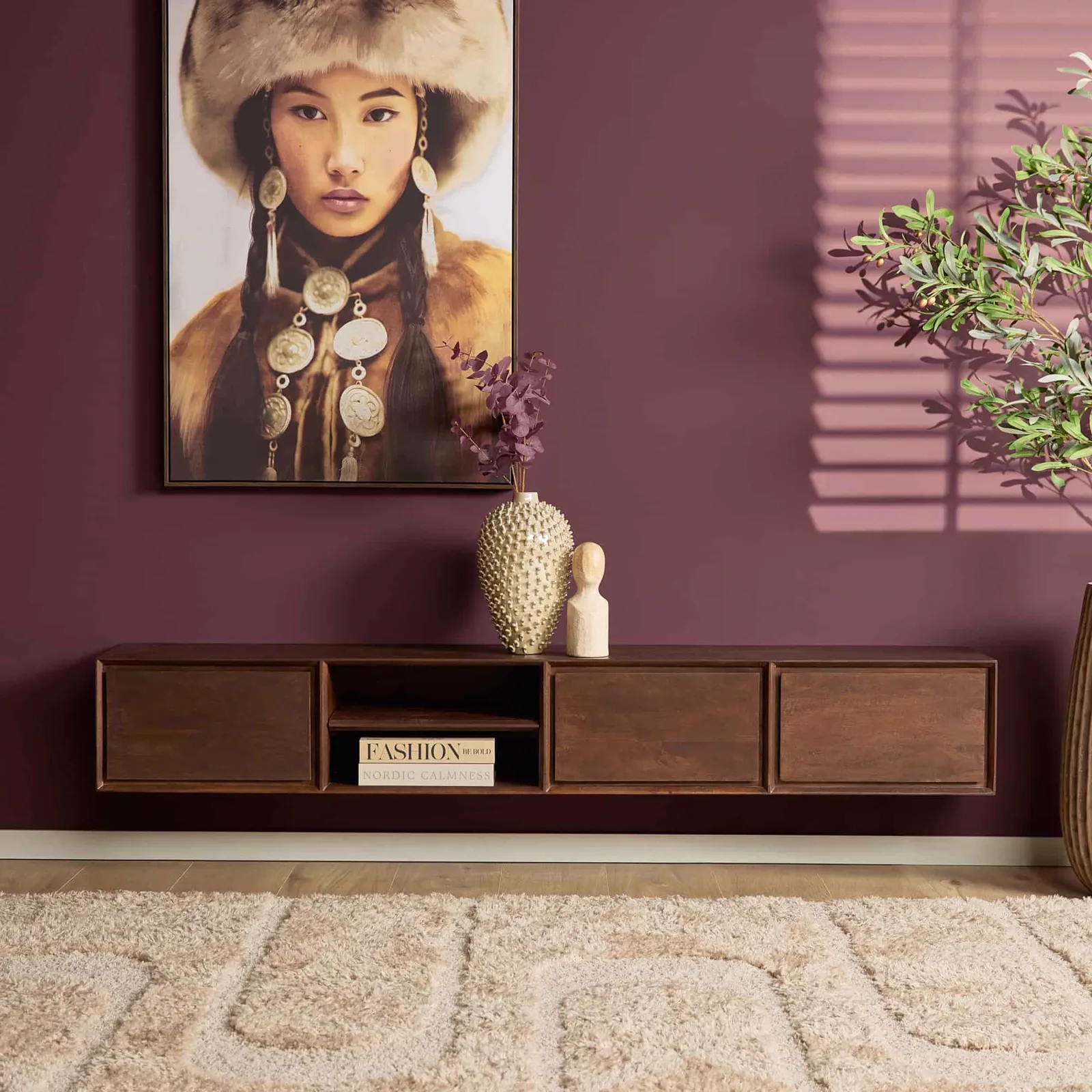 Zwevend tv meubel Ambiance Brown | 200 cm - Starfurn
