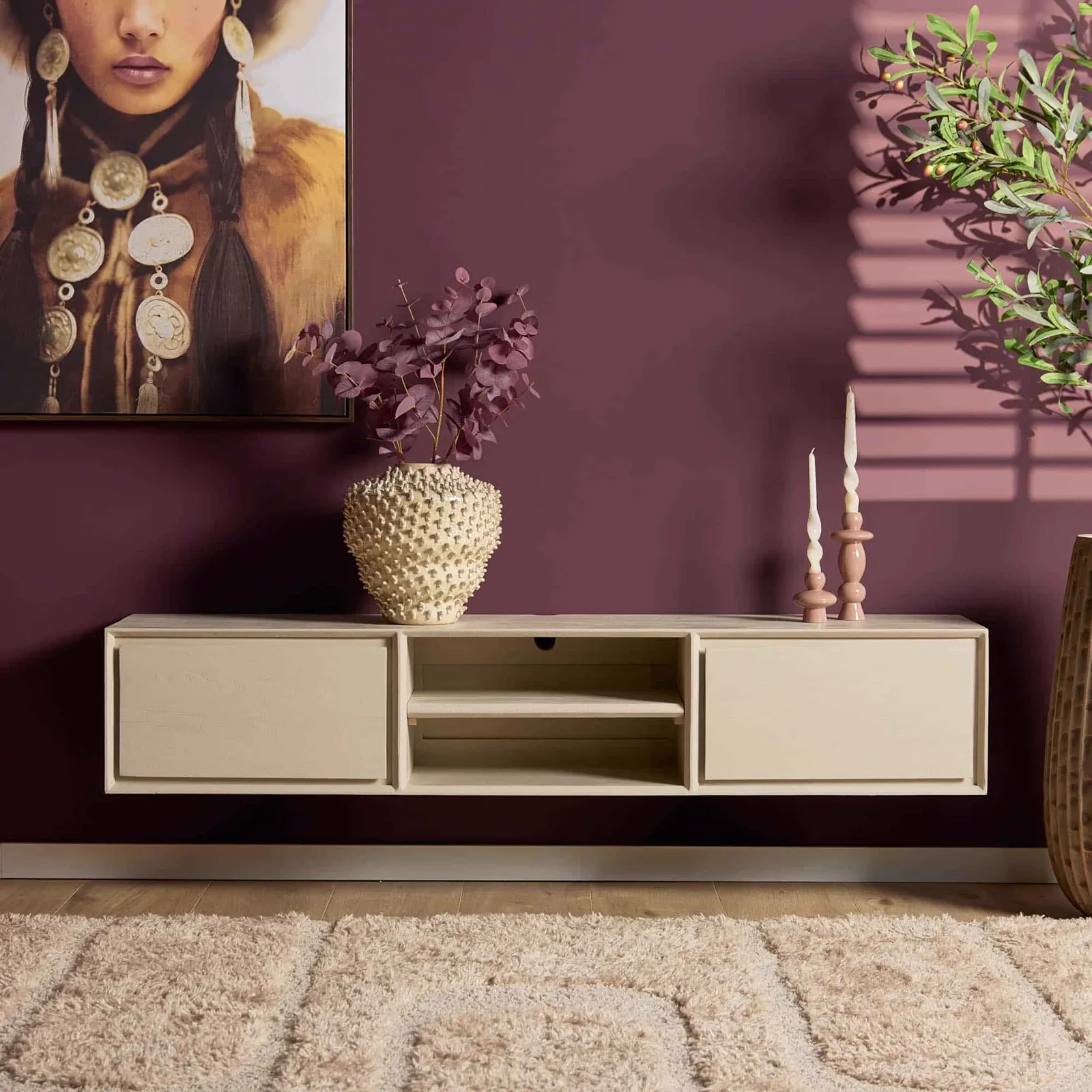Zwevend tv meubel Ambiance Sand | 160 cm - Starfurn