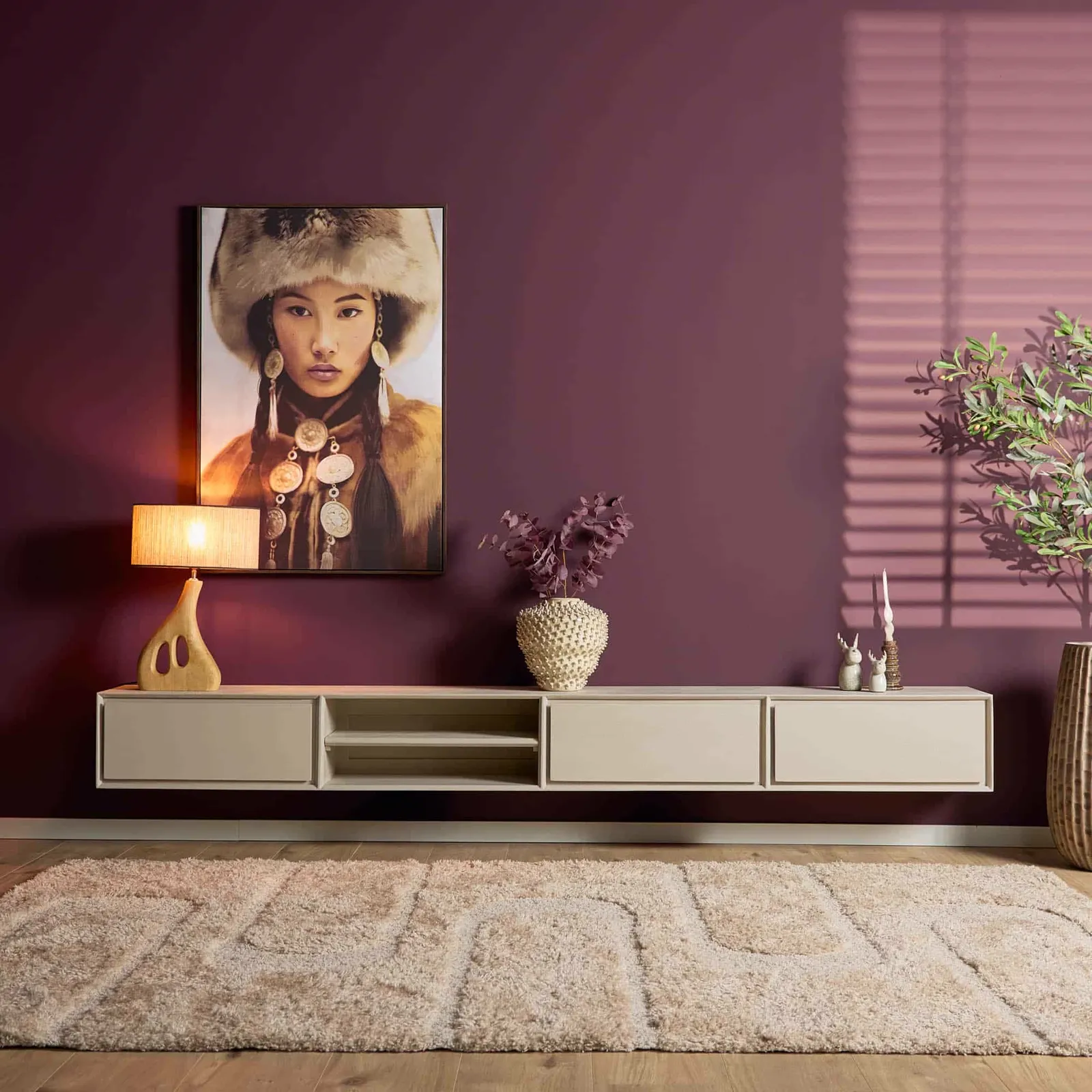 Zwevend tv meubel Ambiance Sand | 240 cm - Starfurn