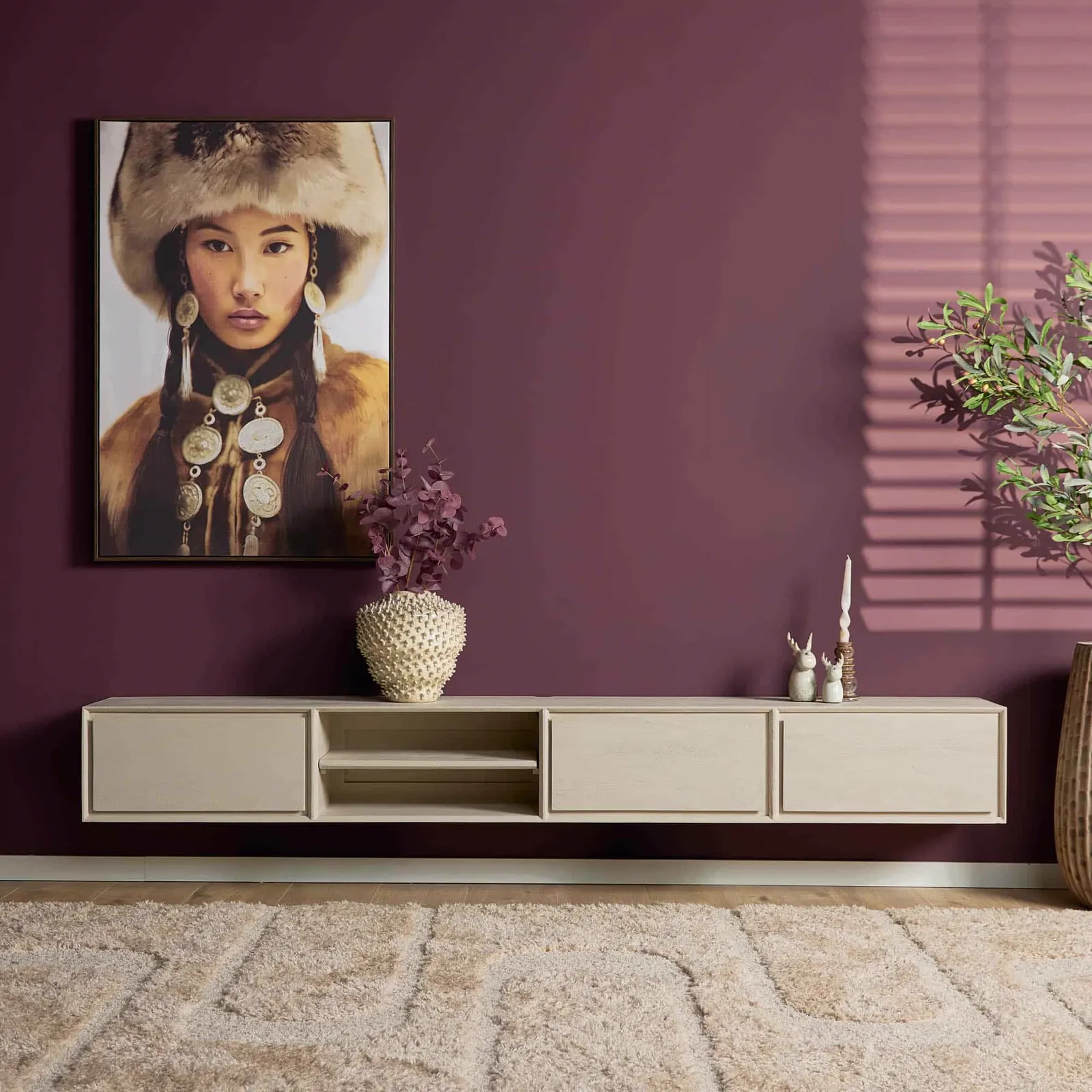 Zwevend tv meubel Ambiance Sand | 280 cm - Starfurn