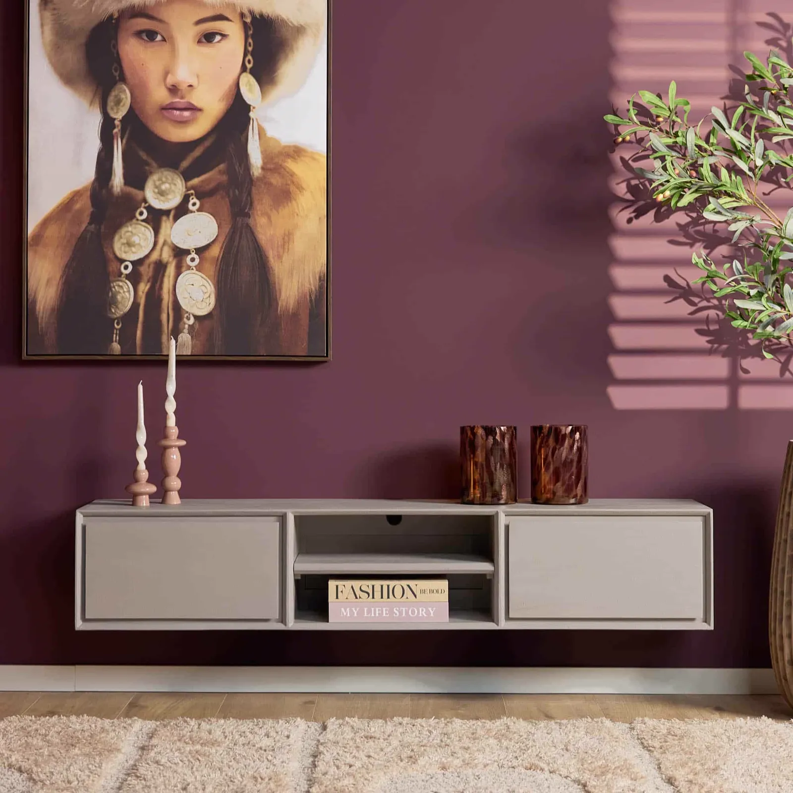 Zwevend tv meubel Ambiance Taupe | 160 cm - Starfurn