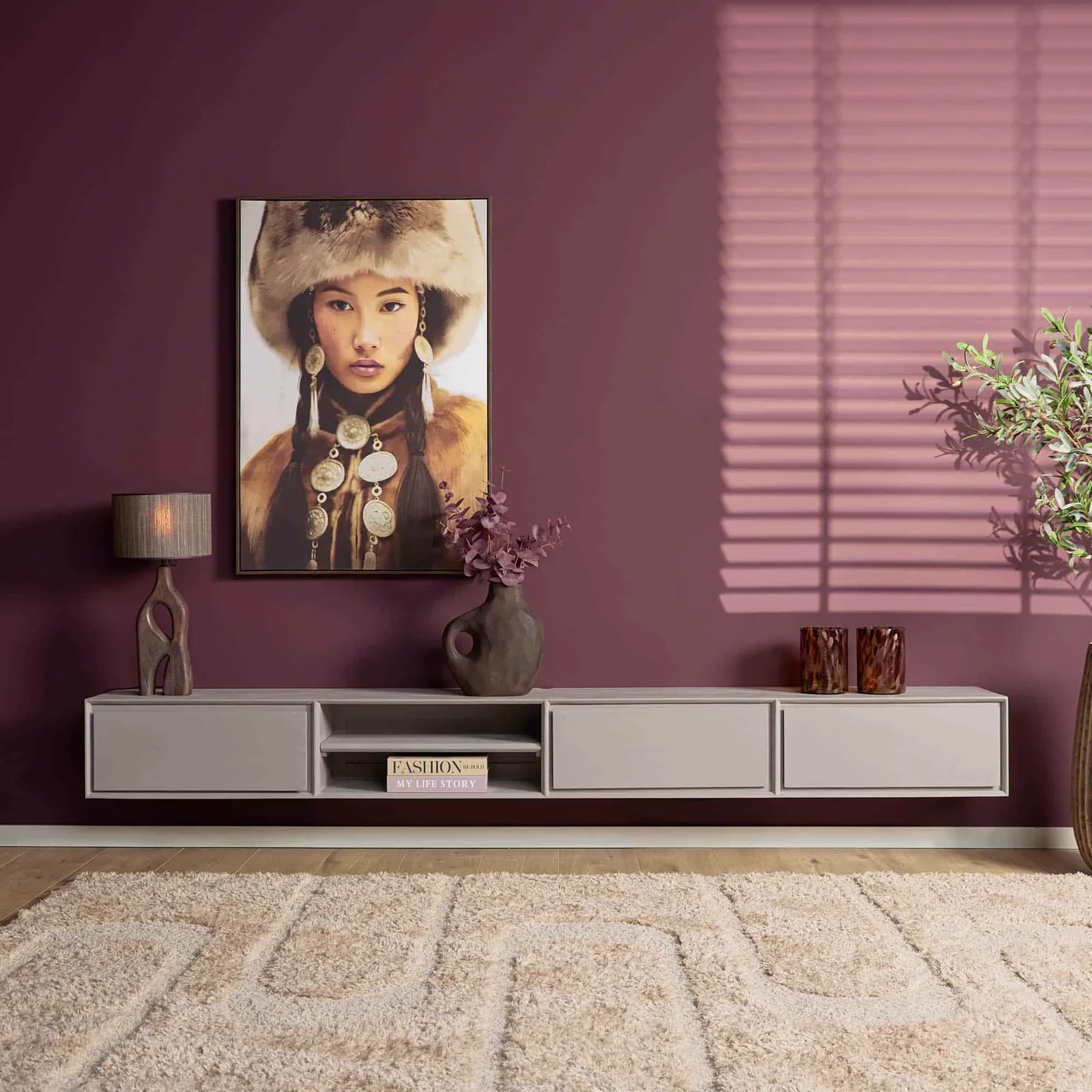 Zwevend tv meubel Ambiance Taupe | 240 cm - Starfurn