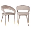 Eetkamerstoel Gia khaki velvet fire retardant - Richmond Interiors