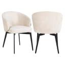 Eetkamerstoel Amphara FR white chenille fire retardant - Richmond Interiors