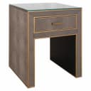 Nachtkastje Bloomville brass shagreen incl. glass top - Richmond Interiors