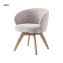 Brescia Armstoel - fabric Puente 06 beige white (draaibaar) - Tower Living