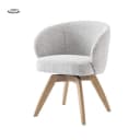 Brescia Armstoel - fabric Puente 09 light grey (draaibaar) - Tower Living