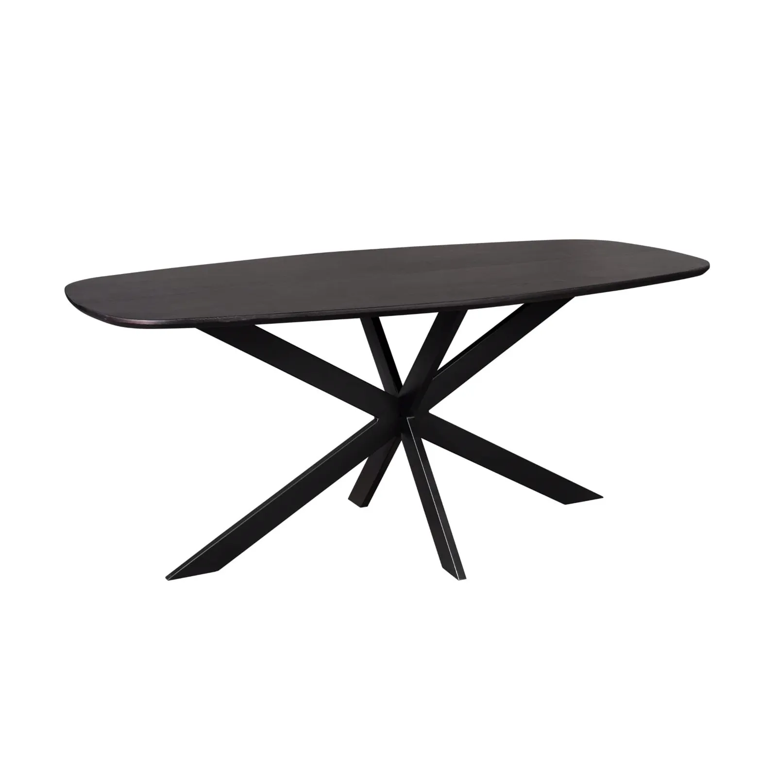 Eiken eettafel Ferris | Deens Ovaal 180 cm | Zwart - Starfurn
