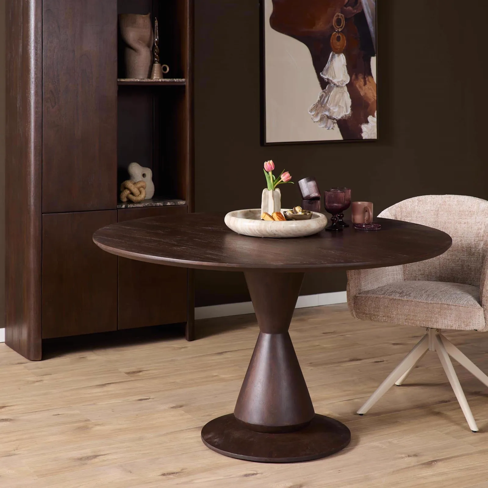 Ronde eettafel Lima Bruin Mangohout 130 cm - Starfurn