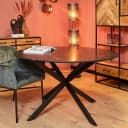 Ronde eettafel Lynn Zwart Marmer 130 cm - Starfurn