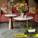Bijzettafel Essy Wit Marmer/metaal 45 cm - Starfurn