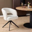 Eetkamerstoel Demi | Off White | Poot Black | Met armleuning - Starfurn