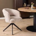 Eetkamerstoel Demi | Beige | Poot Black | Met armleuning - Starfurn