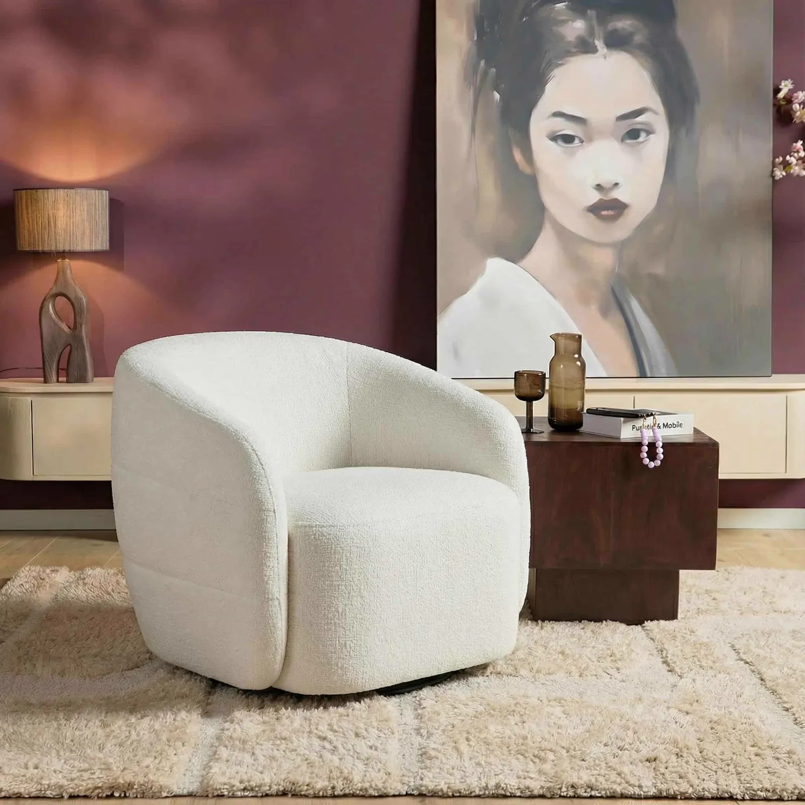 Draaibare Fauteuil Yara Off White - Starfurn
