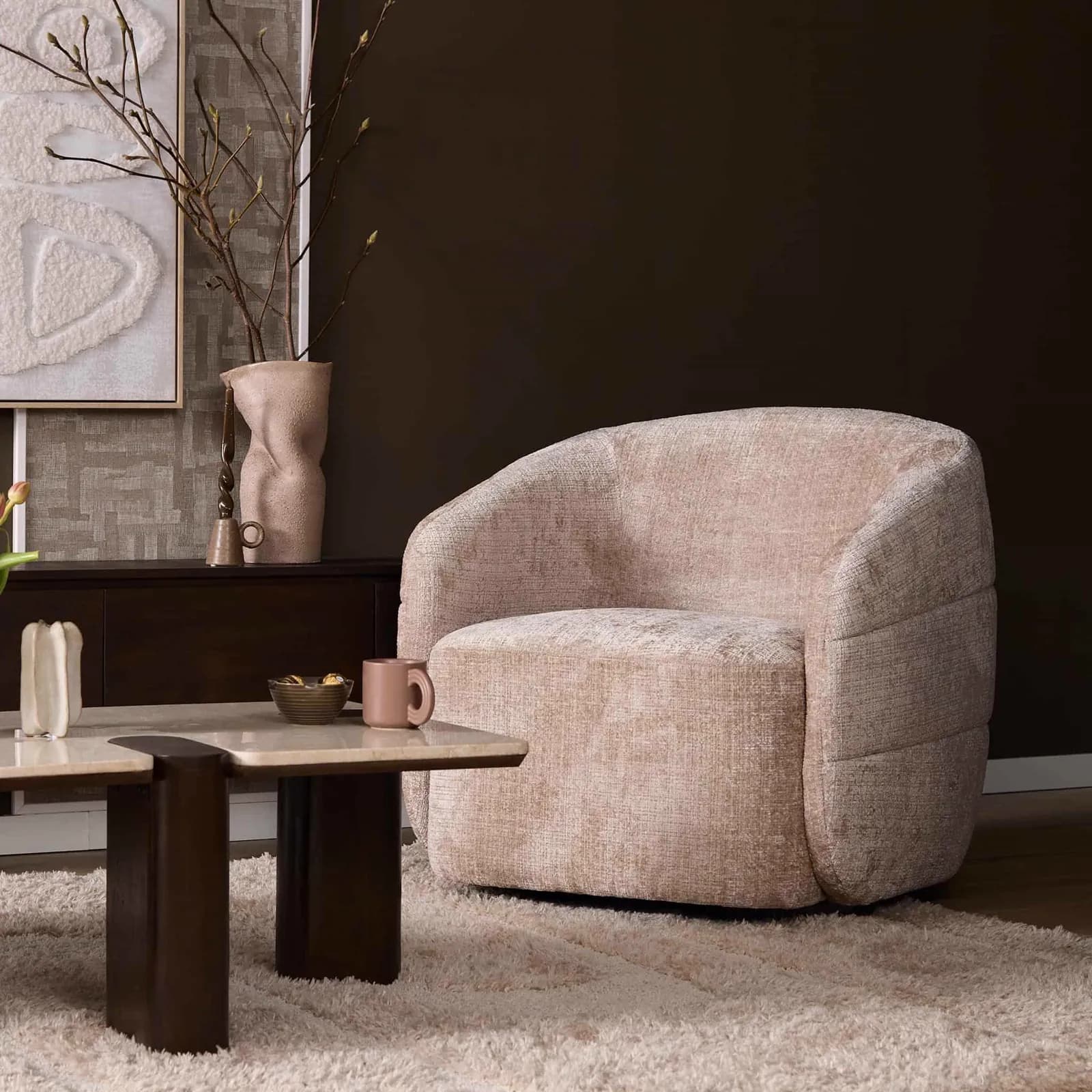 Draaibare Fauteuil Yara Beige - Starfurn