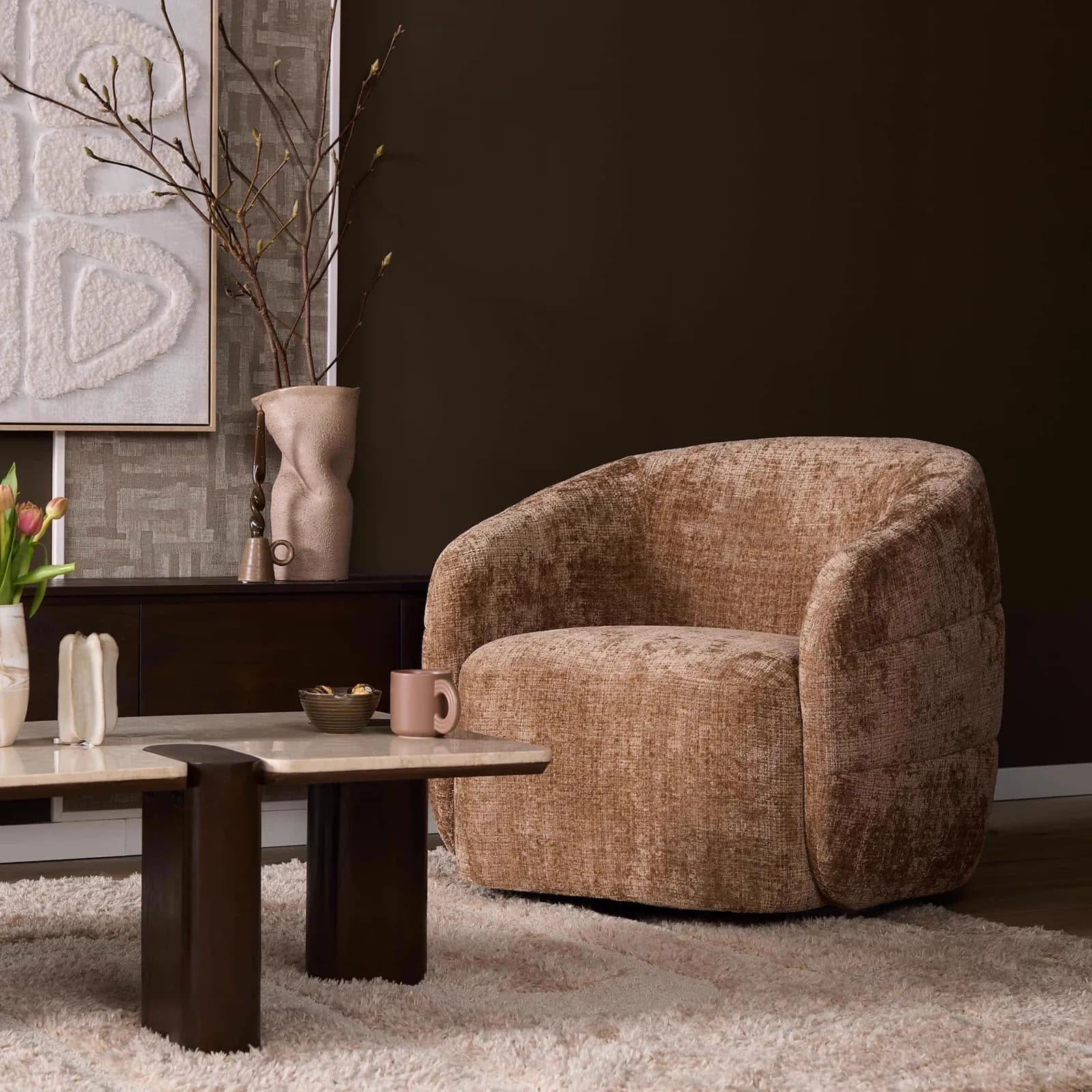 Draaibare Fauteuil Yara Cinnamon - Starfurn