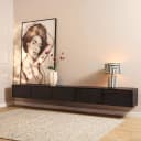 Zwevend tv meubel Vision Zwart Mangohout 280 cm - Starfurn