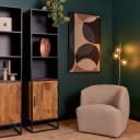 Boekenkast Oakland met deur Zwart Mangohout 50 cm - Starfurn