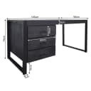 Bureau Boaz Zwart Mangohout 145 cm - Starfurn