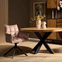 Eetkamerstoel Dani Beige Velvet Draaibaar - Starfurn